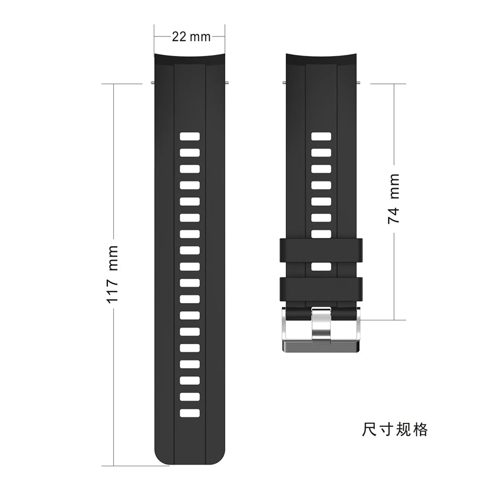 22mm Silicone Watch Strap for Huawei Honor Watch GS Pro