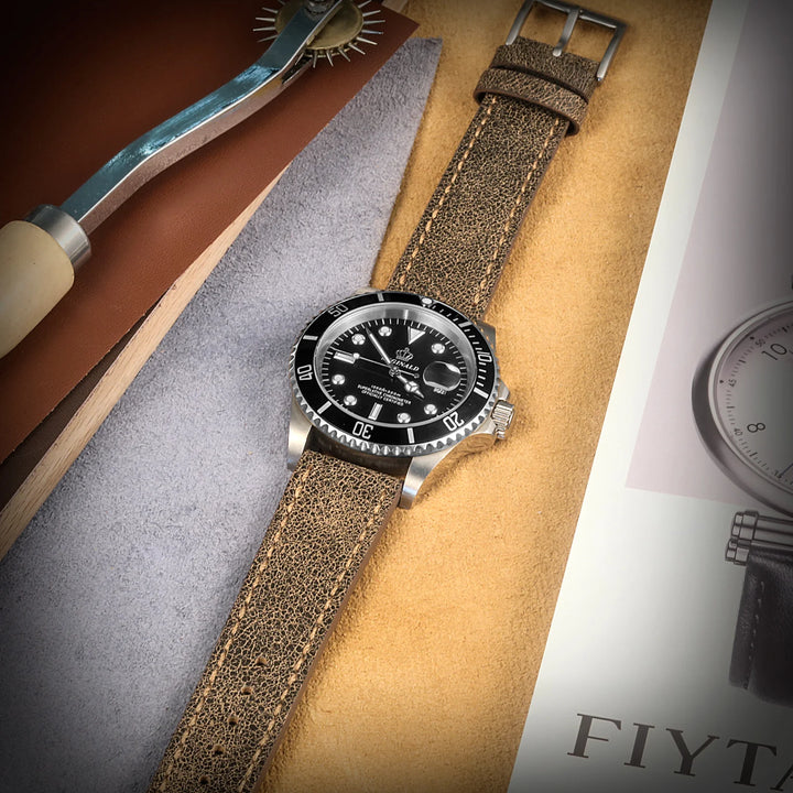 Hemsut Quick Release Leather Watch Bands Italian Mastrotto Brown Leather Watches Straps 18mm 20mm 22mm