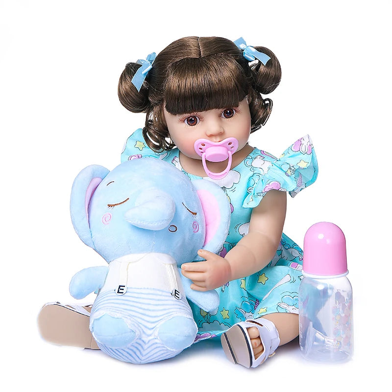 55CM NPK Reborn Baby Doll for Toddlers Soft Vinyl Full Body Bebe Bath Toy Realistic Doll for Children