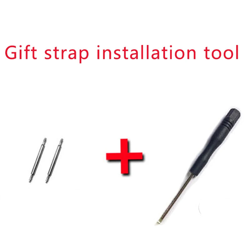 Genuine Leather Watch Straps 18mm20mm22mm24mm Universal Watch Butterfly Buckle Steel Band Buckle Bracelet Bangle Bracelet + Tool