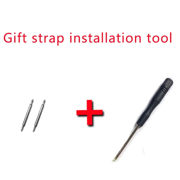 Genuine Leather Watch Straps 18mm20mm22mm24mm Universal Watch Butterfly Buckle Steel Band Buckle Bracelet Bangle Bracelet + Tool