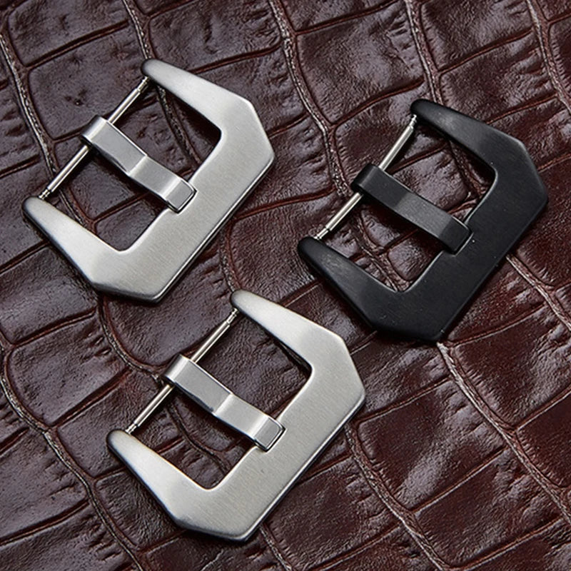 316L Stainless Steel Watch Buckle (16-26mm) – Silver & Black