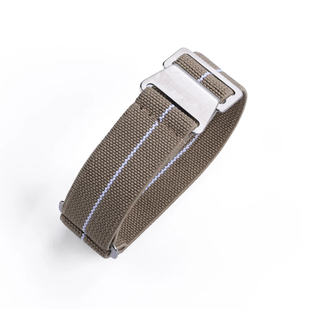 NATOBELT 60s French Troops Parachute Bag Elastic Strap 20mm 22mm Nylon Watchbands Man's Universal Smart Watch Fabric Wristband