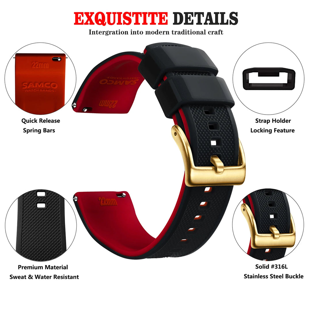Premium Silicone Quick-Release Watch Band 18/20/22mm