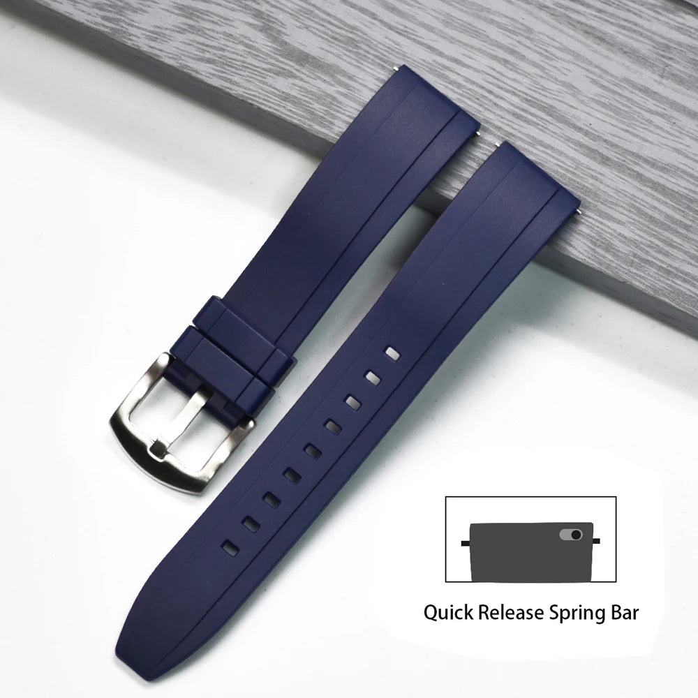 NATOBELT Vulcanized FKM Rubber Strap For Seiko Omega Rolex 20mm 22mm 24mm T-PSIV Silicone Quick Release Watchbands Rubber Strap