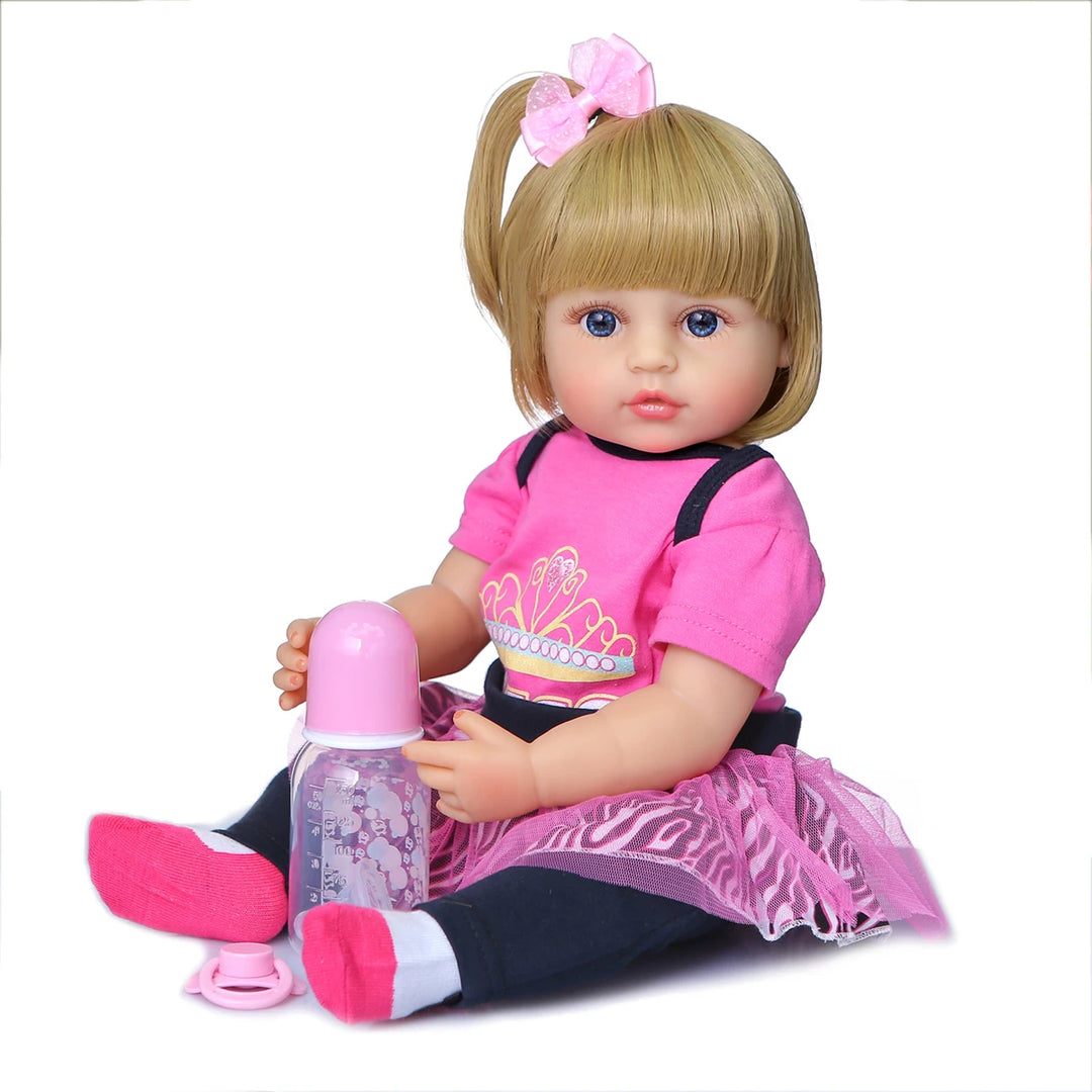 50 cm Full Silicone Reborn Toddler Baby Doll – Soft Body, Sweet Face