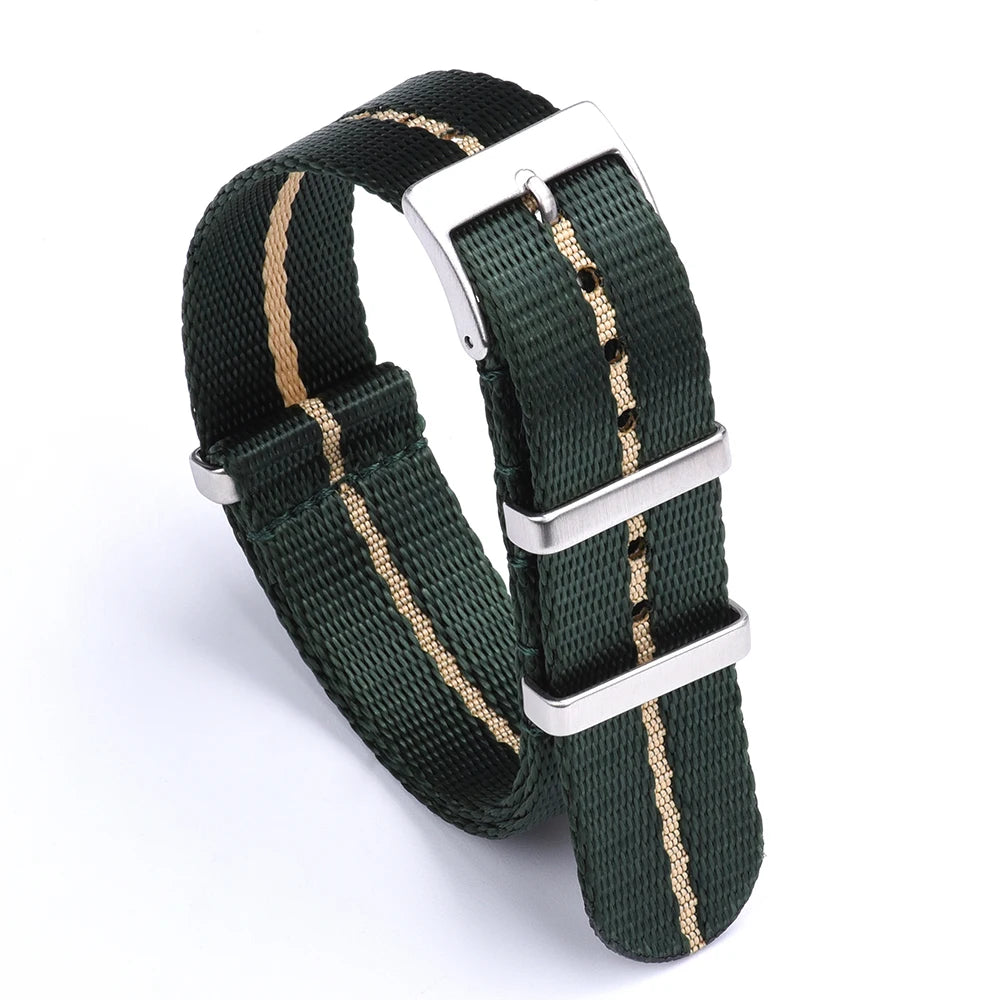 NATOBELT 20–22mm Premium Seatbelt Nylon & Sailcloth Watch Strap – Pin Buckle for Men’s Watches