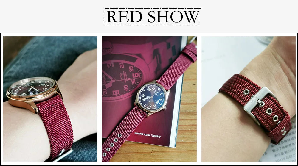HEMSUT Nylon Quick-Release Military Watch Band (18-24mm)