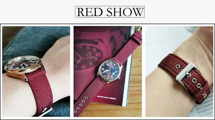 HEMSUT Nylon Quick-Release Military Watch Band (18-24mm)