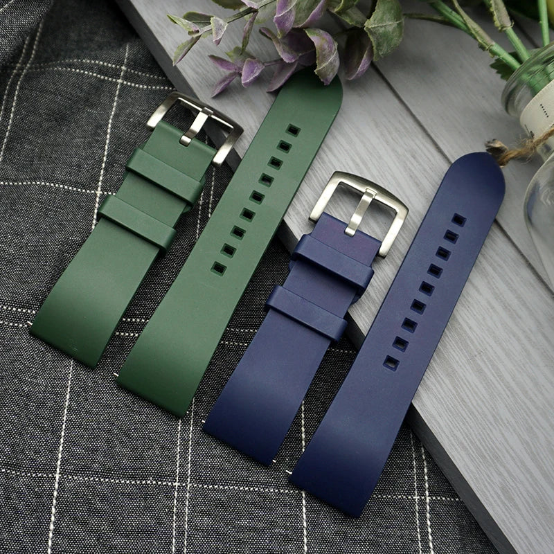 Premium-Grade Fluorine Rubber Watch Strap Quick Release FKM Watchband 18-19-20-21-22-23-24mm For Each Brand Diving Watches Band