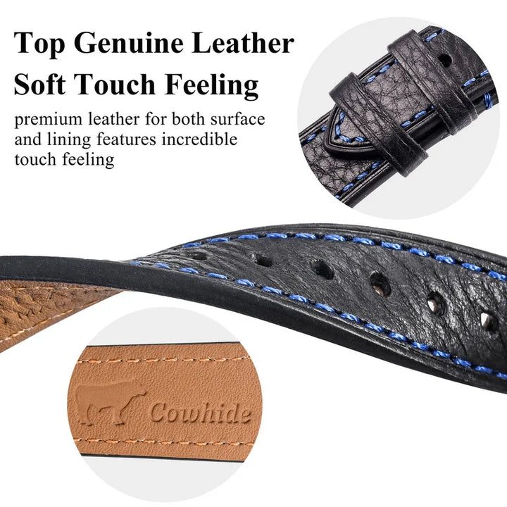 HEMSUT Genuine Cow Leather Quick-Release Watch Band (18-22mm)