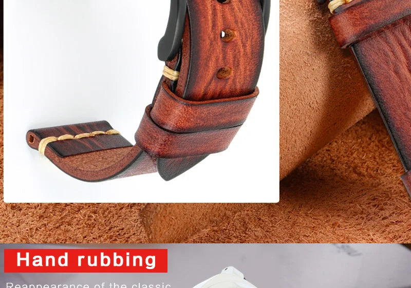 Handmade Vintage Leather Watch Strap 18–24mm – MAIKES