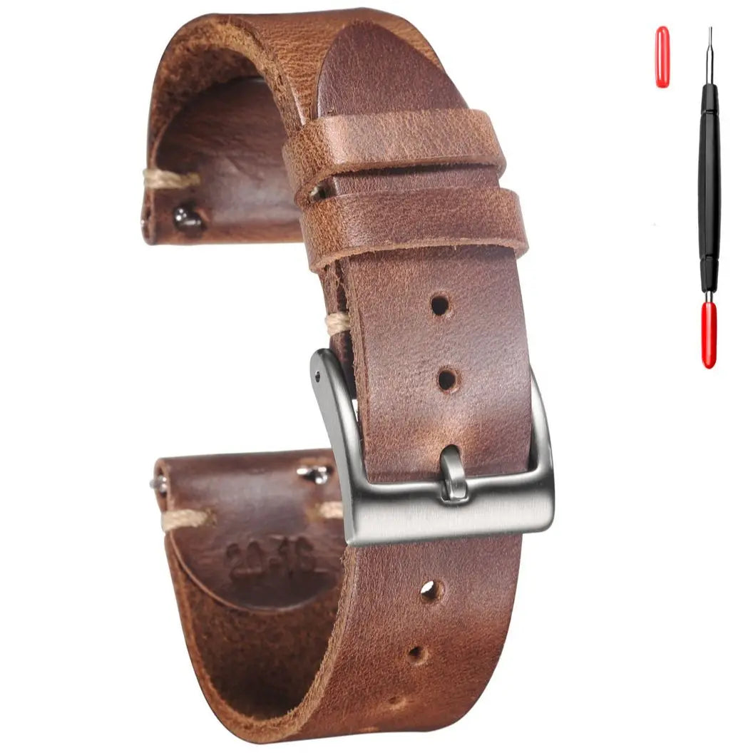 Genuine Horween CXL Leather Watch Strap 18–22mm Quick Release