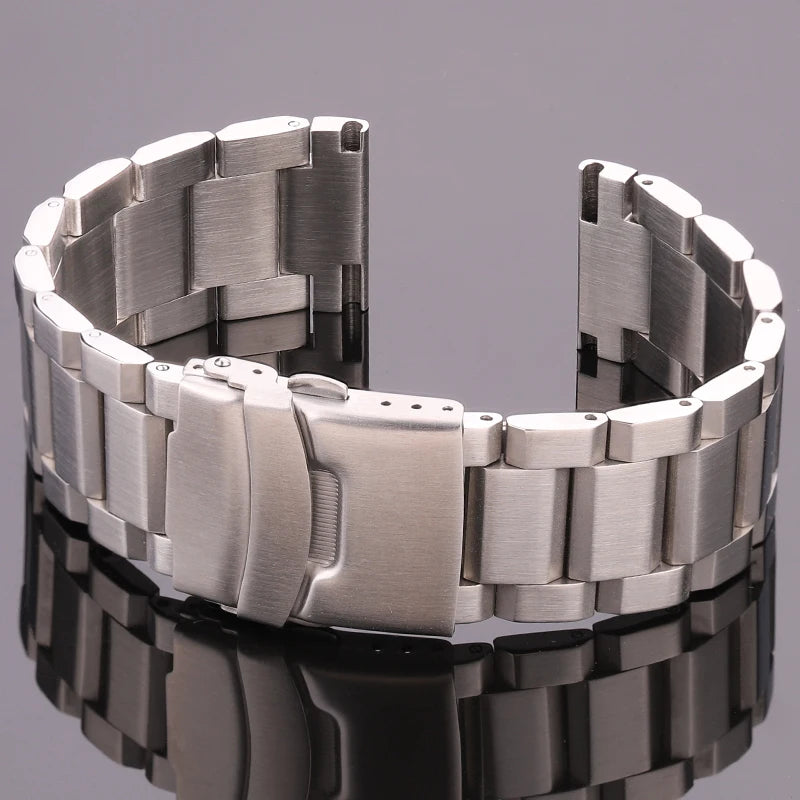 Stainless Steel Watch Strap 18–24mm Blue/Black/Gold