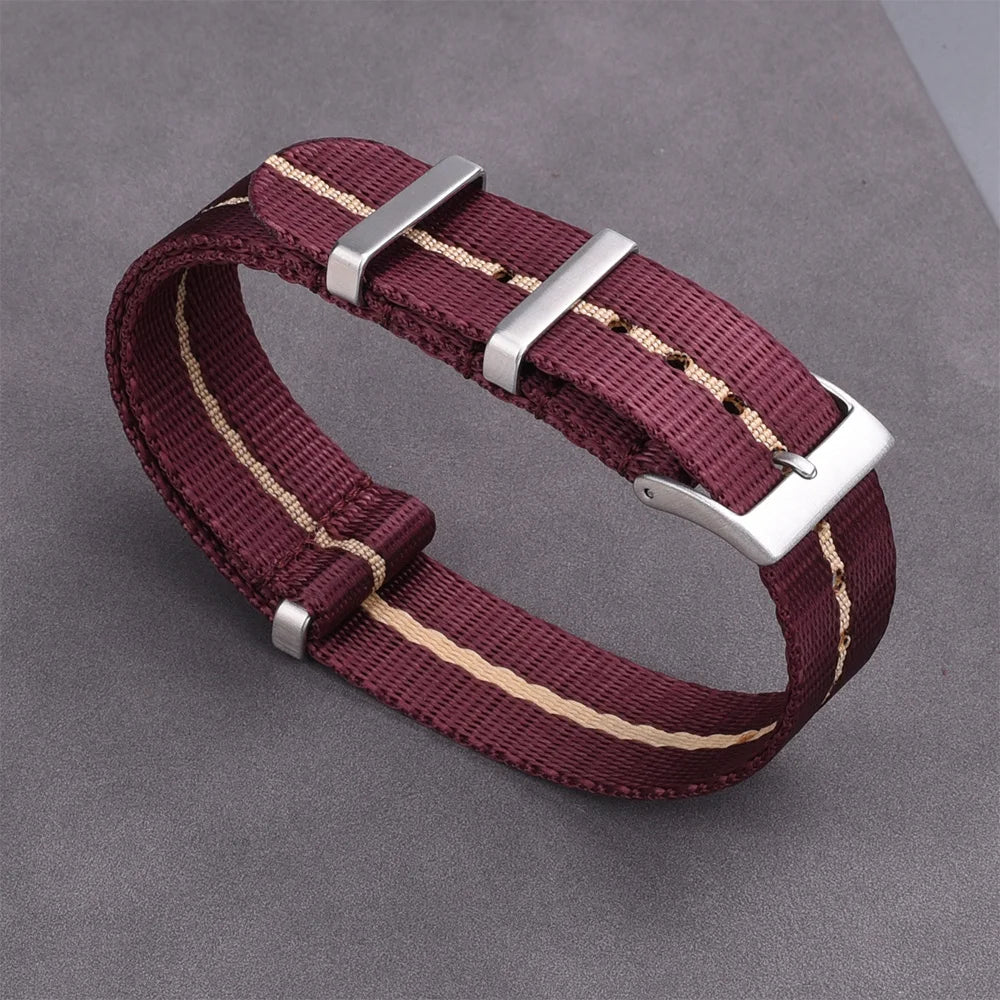 NATOBELT 20–22mm Premium Seatbelt Nylon & Sailcloth Watch Strap – Pin Buckle for Men’s Watches