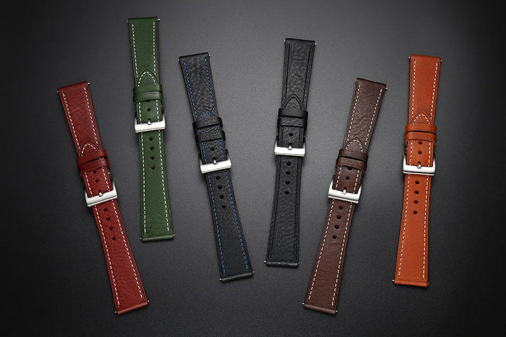 HEMSUT Italy Genuine Leather Watch Strap – Vintage, Handmade, Quick Release (18/20/22mm)