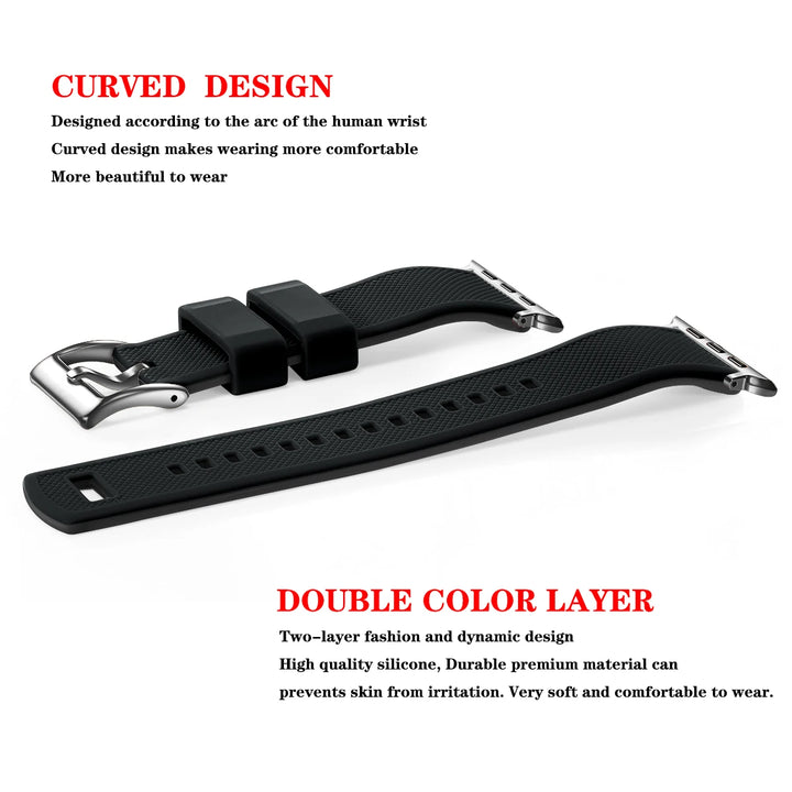 New Silicone Rubber Apple Watch Band 38–45mm