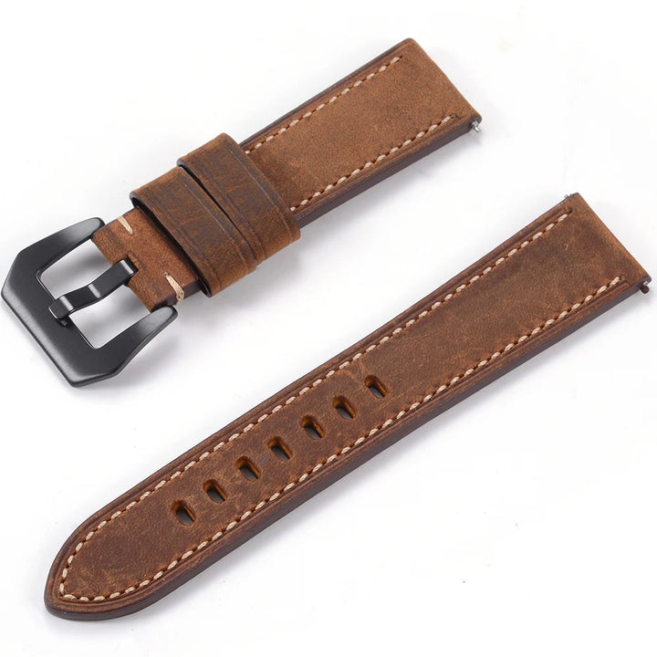 Men’s Genuine Leather Watch Band 22–24mm (Top Grain, High Quality)