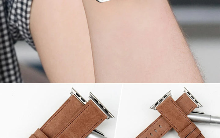 Top Quality Leather Strap For Apple Watch Band 45mm 41mm 44mm 40mm 42mm 38mm Series 7 6 SE 5 4 3 iWatch Watchband