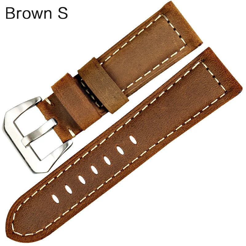 Vintage Genuine Leather Watch Strap 22–26mm for Panerai – Wheat
