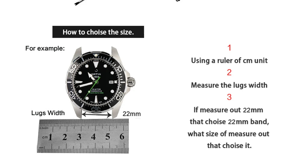 MAIKES New Design Watch Band Black 20mm 22mm 24mm Watchband Sports Fluoro Rubber Watch Strap Watch Accessories