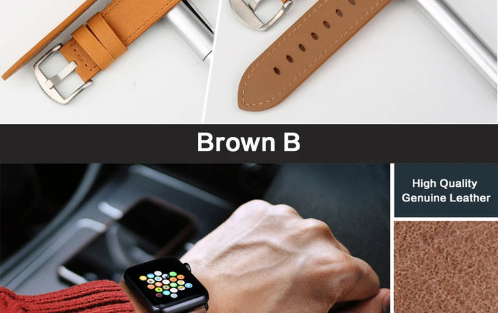 Top Quality Leather Strap For Apple Watch Band 45mm 41mm 44mm 40mm 42mm 38mm Series 7 6 SE 5 4 3 iWatch Watchband