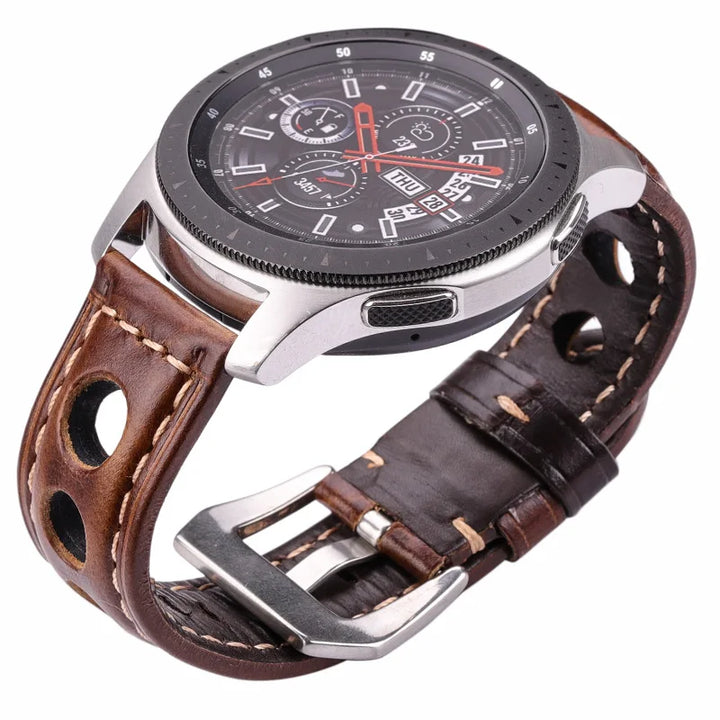 Oil Wax Cowhide Leather Watch Strap 22-24mm