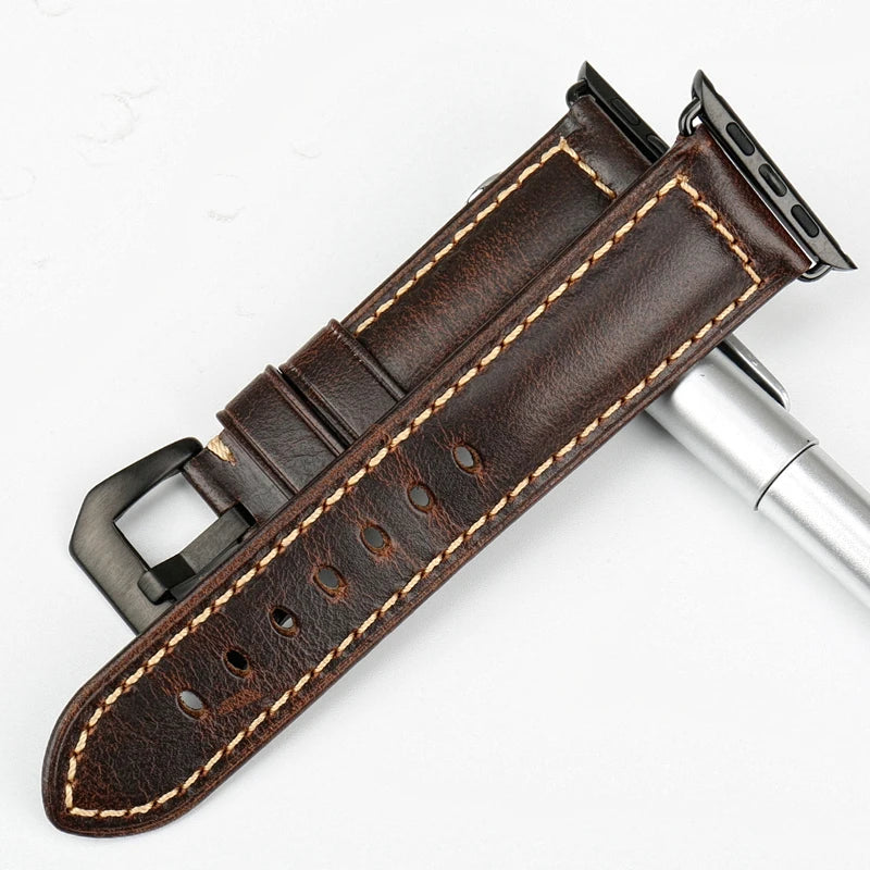 Vintage Genuine Leather Apple Watch Band Series 6–7, 38–45mm – MAIKES