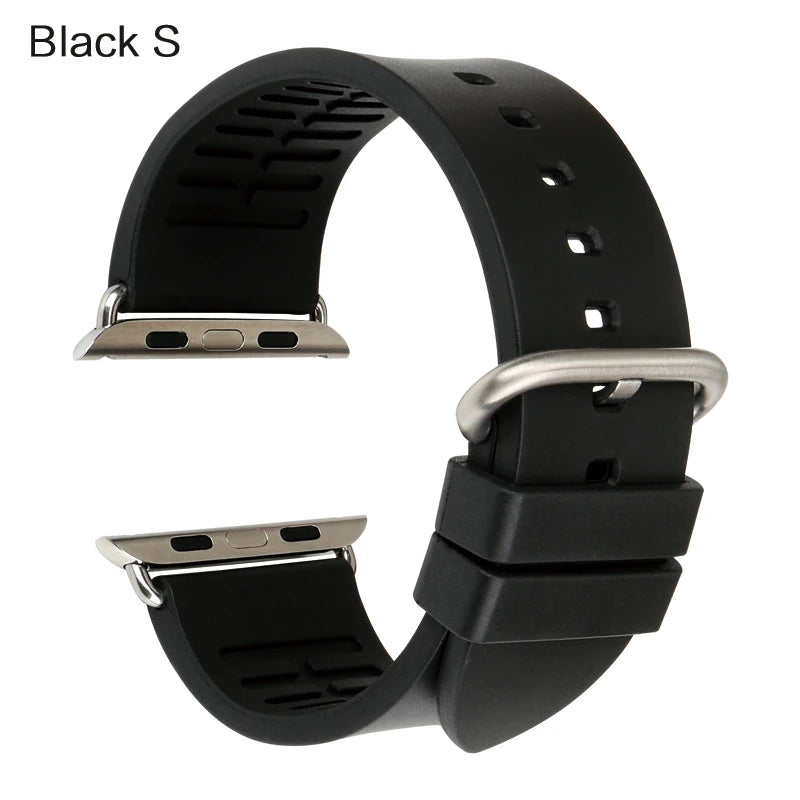 MAIKES Rubber Strap For Apple Watch Band 45mm 41mm 42mm 44mm 40mm Series 7 6 SE 5 4 3 iWatch Bracelet