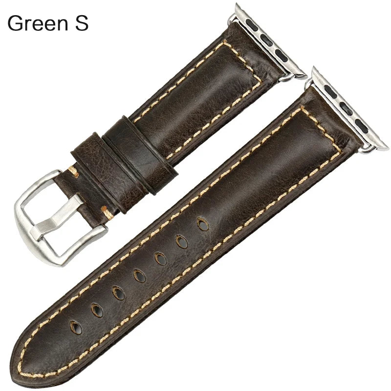 Vintage Cow Leather Apple Watch Strap – 40-45mm for Series 4-9 & SE