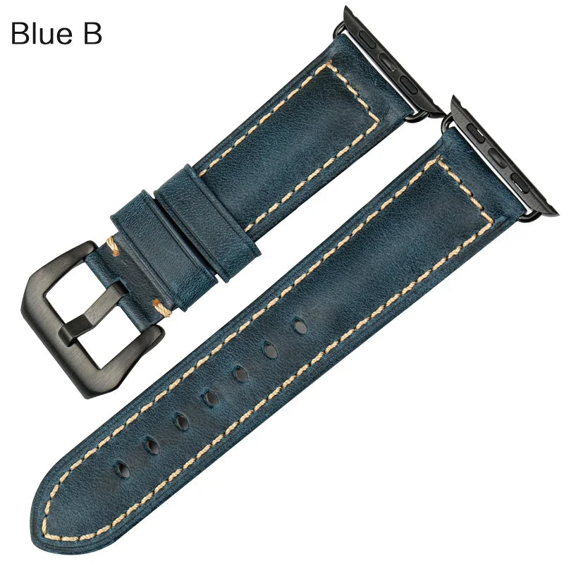 Vintage Genuine Leather Apple Watch Band Series 6–7, 38–45mm – MAIKES