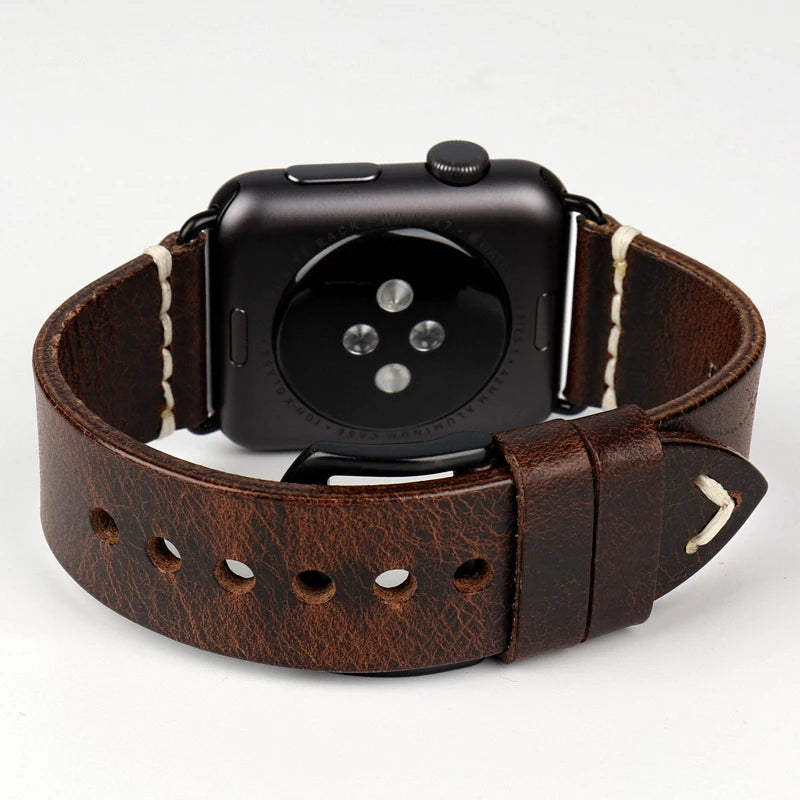 Top Leather Strap For Apple Watch Band 45mm 41mm 44mm 40mm 42mm 38mm Series 9 8 7 6 SE 5 4 3 iWatch Bracelet Watchband