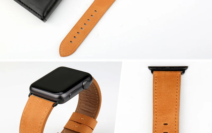 Top Quality Leather Strap For Apple Watch Band 45mm 41mm 44mm 40mm 42mm 38mm Series 7 6 SE 5 4 3 iWatch Watchband