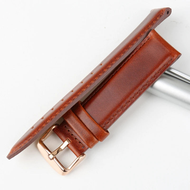 MAIKES Watch Accessories Genuine Leather Watch Strap 16mm 17mm 18mm 19mm 20mm Watchband For DW Daniel Wellington Watch Band