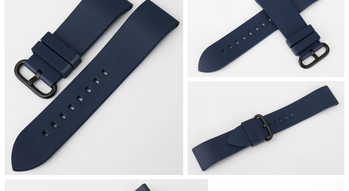 MAIKES Orange Sport Watch Band 20mm 22mm 24mm Watch Accessories Watchband With Black Buckle Rubber Watch Strap For Omega