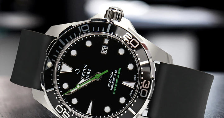 MAIKES New Design Watch Band Black 20mm 22mm 24mm Watchband Sports Fluoro Rubber Watch Strap Watch Accessories