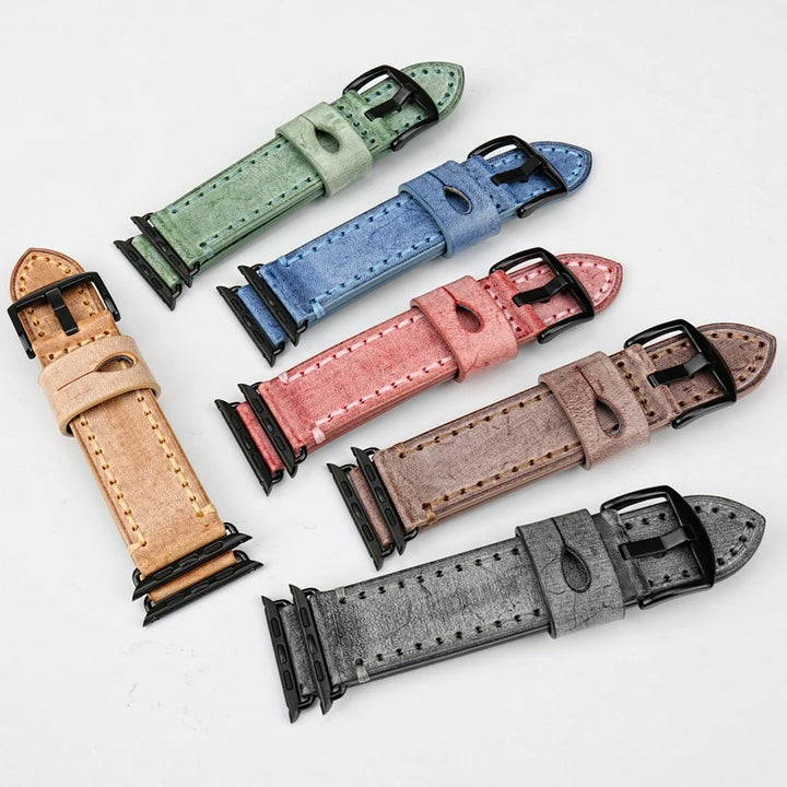 Vintage Bridle Leather Strap for Apple Watch 38-45mm