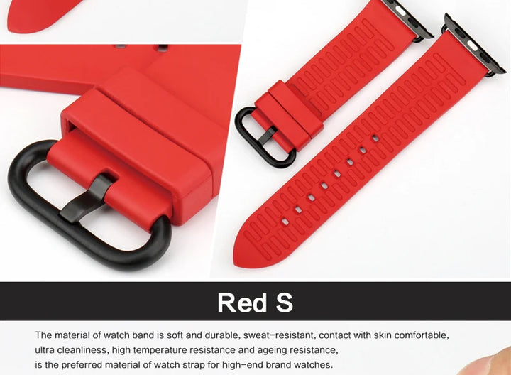 MAIKES Rubber Strap For Apple Watch Band 45mm 41mm 42mm 44mm 40mm Series 7 6 SE 5 4 3 iWatch Bracelet