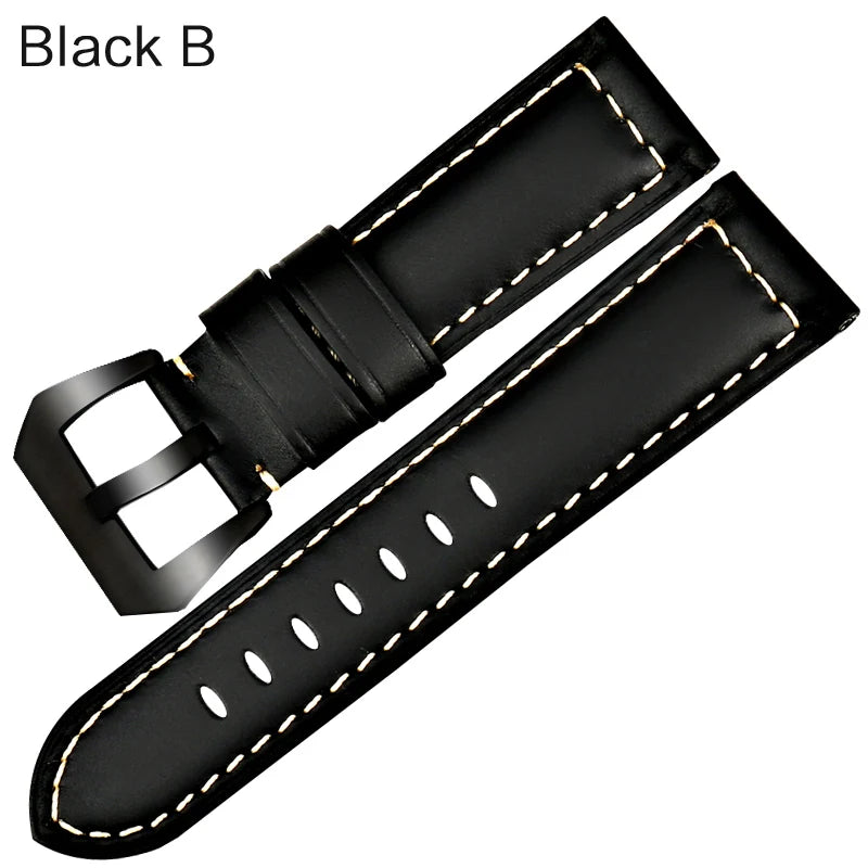 Vintage Genuine Leather Watch Strap 22–26mm for Panerai – Wheat