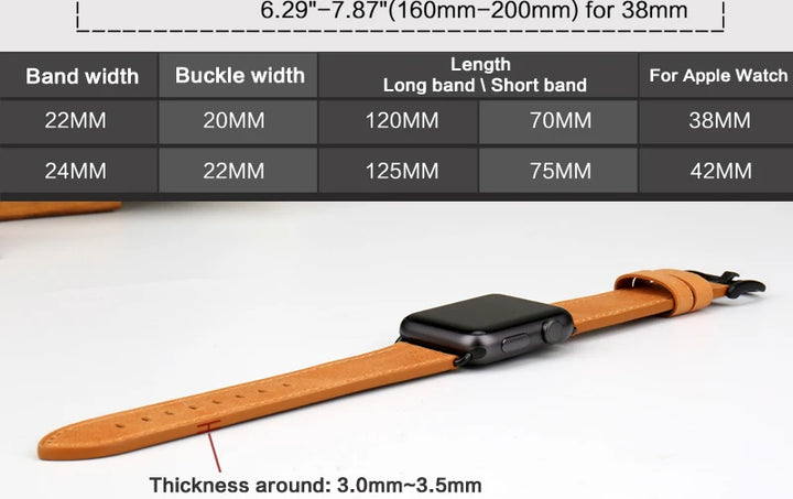 Top Quality Leather Strap For Apple Watch Band 45mm 41mm 44mm 40mm 42mm 38mm Series 7 6 SE 5 4 3 iWatch Watchband