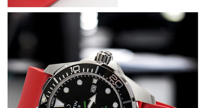 MAIKES New Design Watch Band Black 20mm 22mm 24mm Watchband Sports Fluoro Rubber Watch Strap Watch Accessories