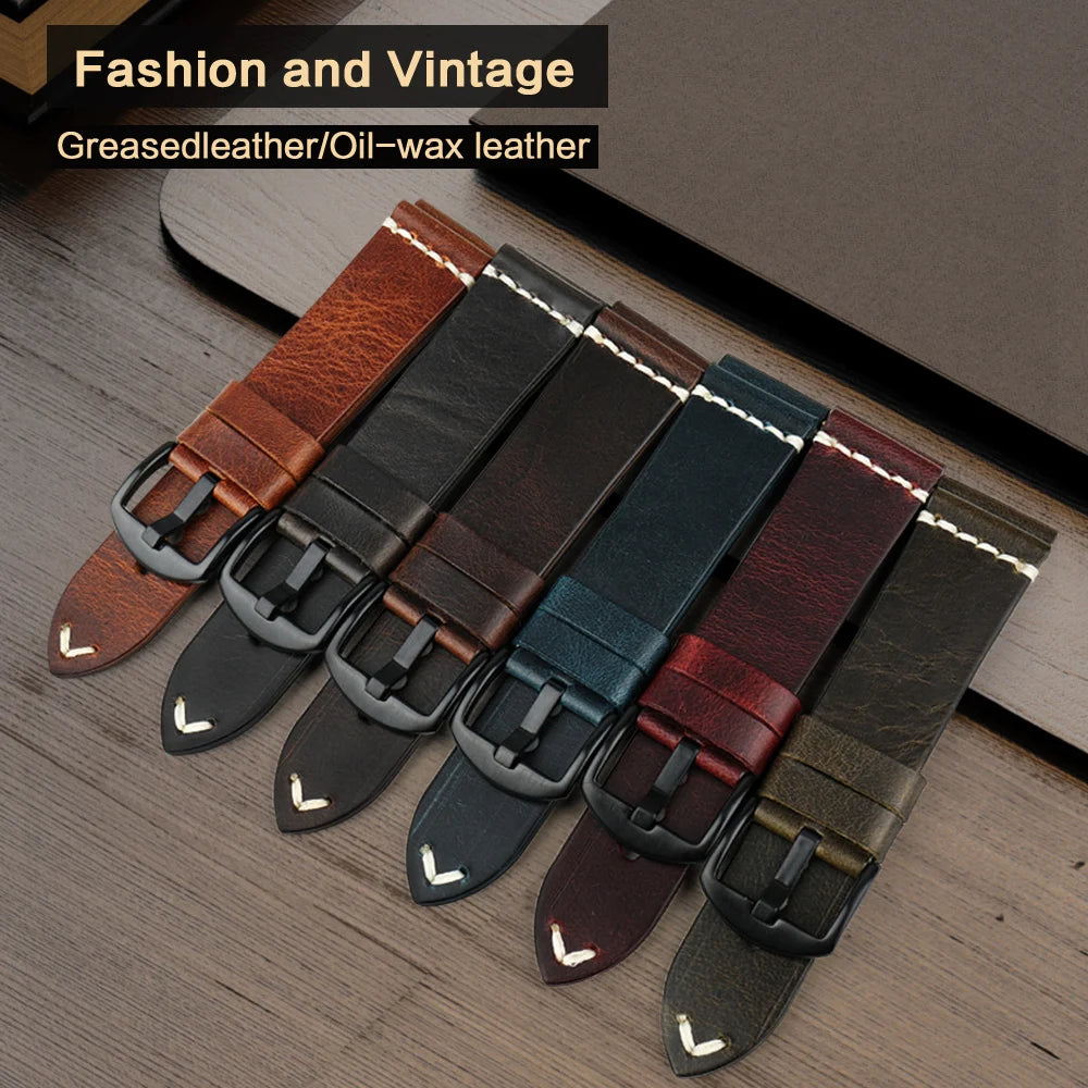 Vintage Genuine Leather Watch Strap 20–24mm for Citizen – MAIKES