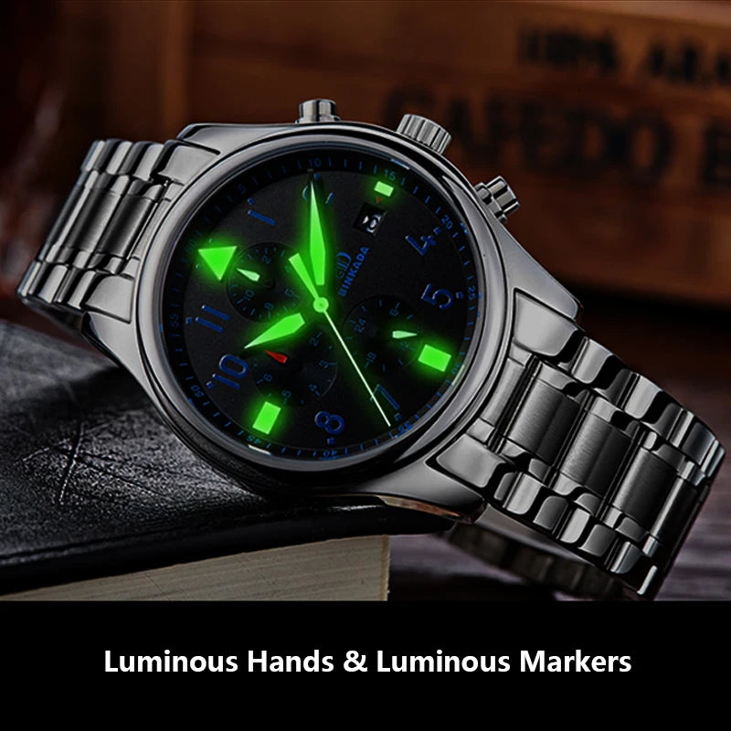 BINKADA Skeleton Automatic Men’s Watch – Waterproof Self-Winding Mechanical Tourbillon