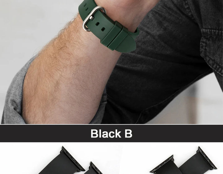 For Apple Watch Band 45mm 41mm 44mm 40mm 42mm 38mm Series 7 6 SE 5 4 3 Watchband Bracelet Sport Rubber iWatch Strap