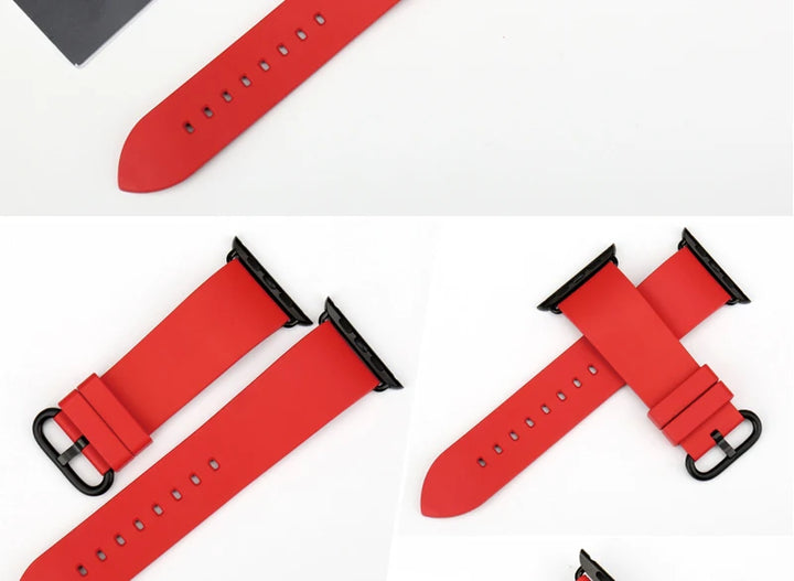 MAIKES Rubber Strap For Apple Watch Band 45mm 41mm 42mm 44mm 40mm Series 7 6 SE 5 4 3 iWatch Bracelet