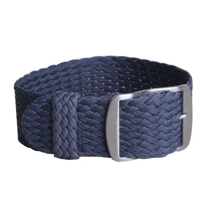 Perlon Woven Nylon Watch Strap (16-22mm) – Black & Blue