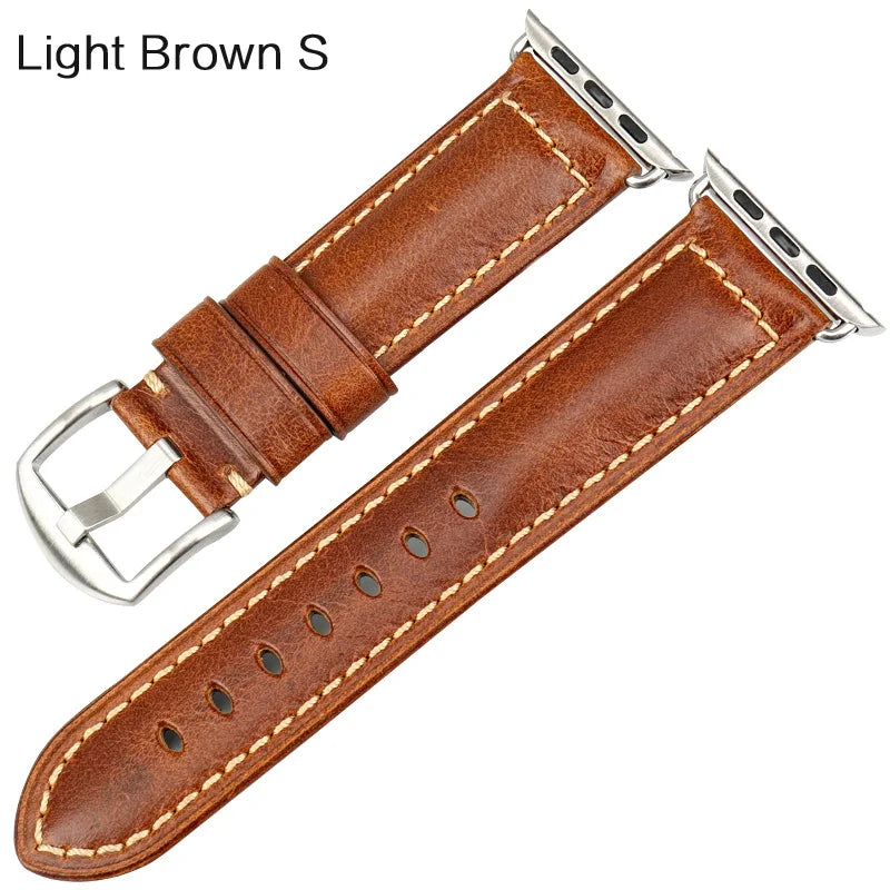 Vintage Cow Leather Apple Watch Strap – 40-45mm for Series 4-9 & SE