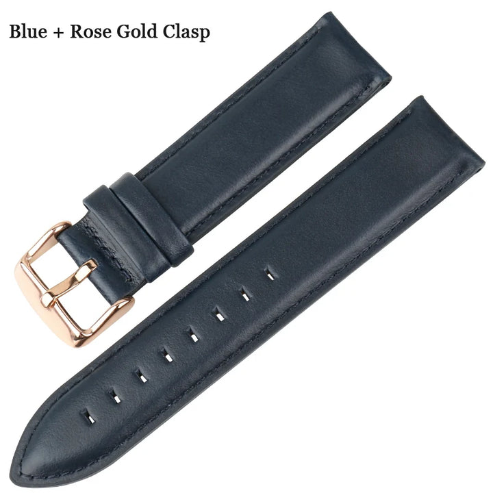 MAIKES Fashion Leather Watch Band Red With Rose Gold Clasp Watchband 16mm 17mm 18mm 20mm For DW Daniel Wellington Watch Strap