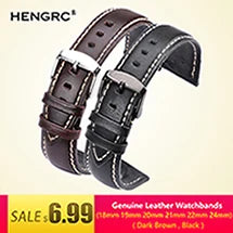 Oil Wax Cowhide Leather Watch Strap 22-24mm