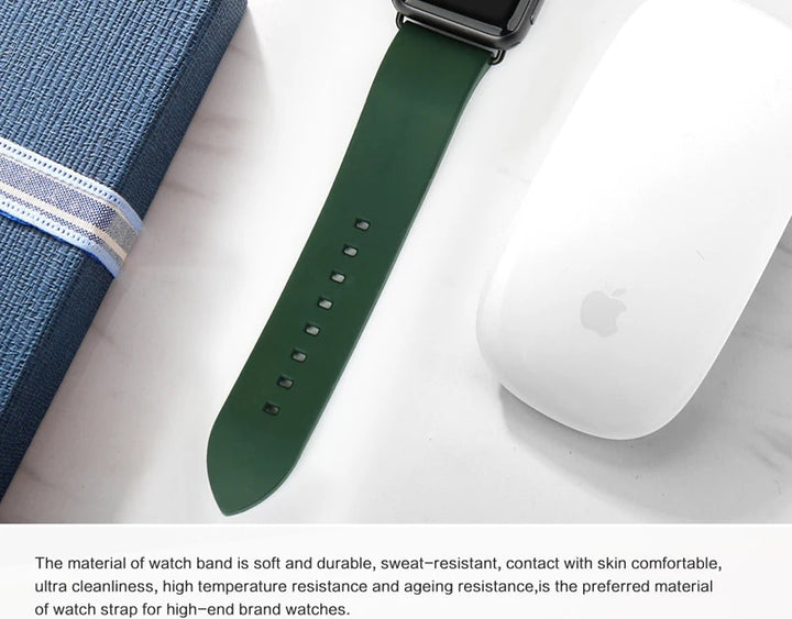 For Apple Watch Band 45mm 41mm 44mm 40mm 42mm 38mm Series 7 6 SE 5 4 3 Watchband Bracelet Sport Rubber iWatch Strap